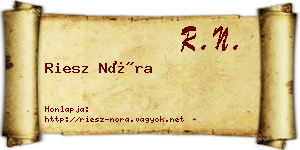 Riesz Nóra névjegykártya