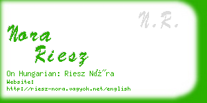 nora riesz business card